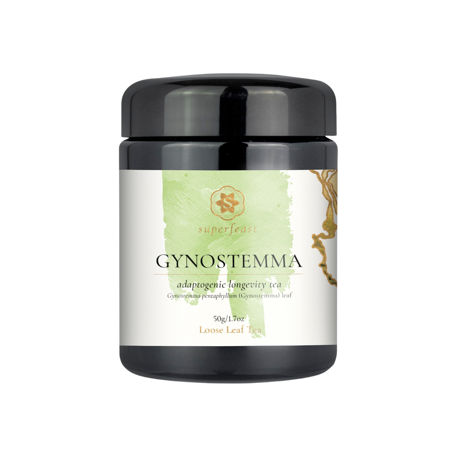 A supplement container of Gynostemma Tea by SuperFeast