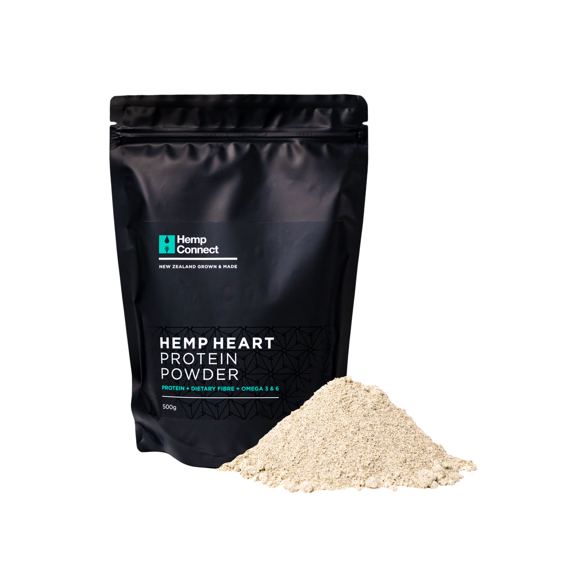 A supplement container of Hemp Heart Protein 500g by Hemp Connect