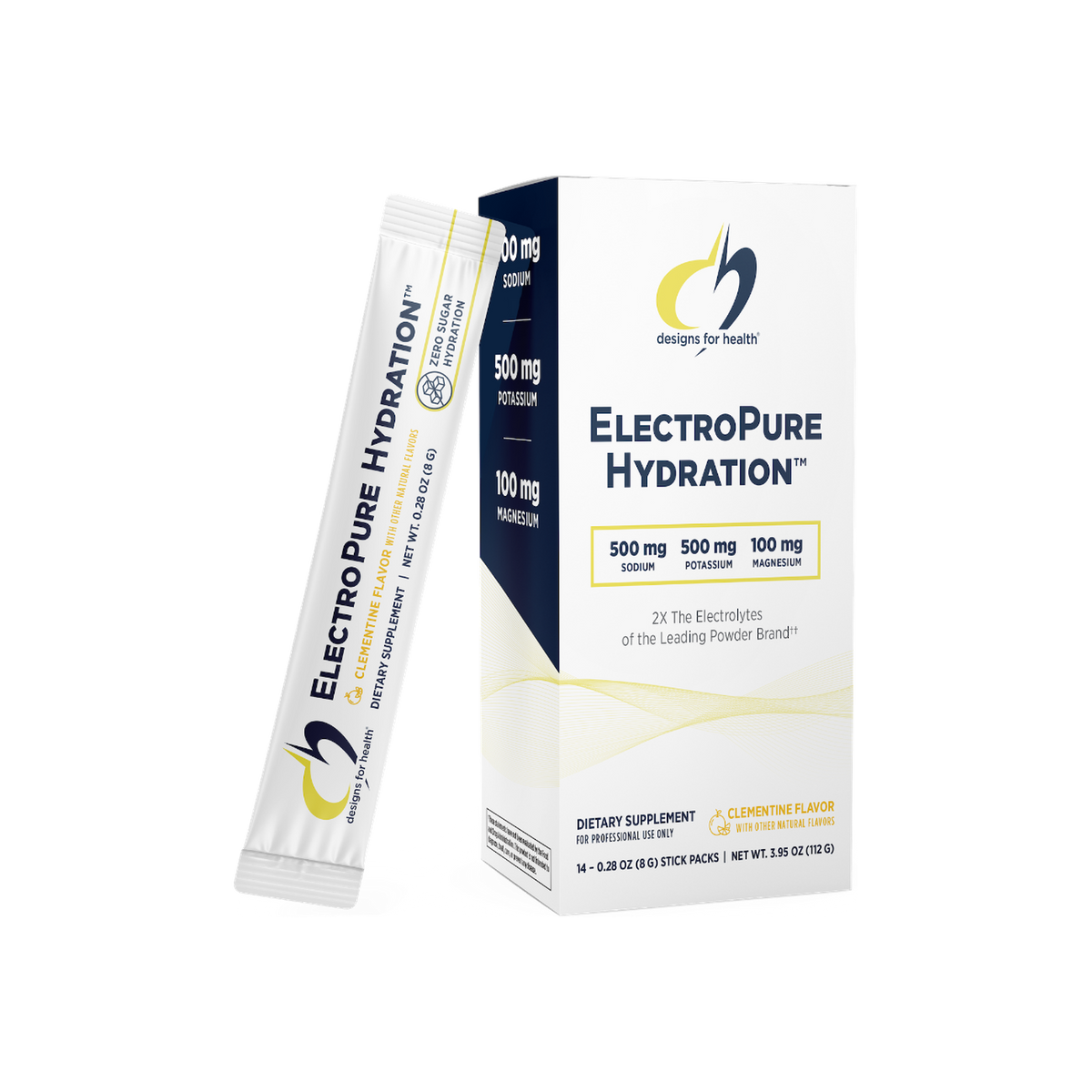 A supplement container of ElectroPure Hydration™ (Clementine) by Designs for Health - USA