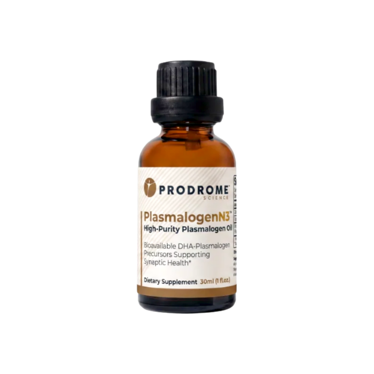 A supplement container of PlasmalogenN3™ Oil (Formerly ProdromeNeuro) by Prodrome