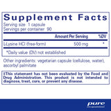 Text describing  the ingredients: L-Lysine HCI (free-Form).