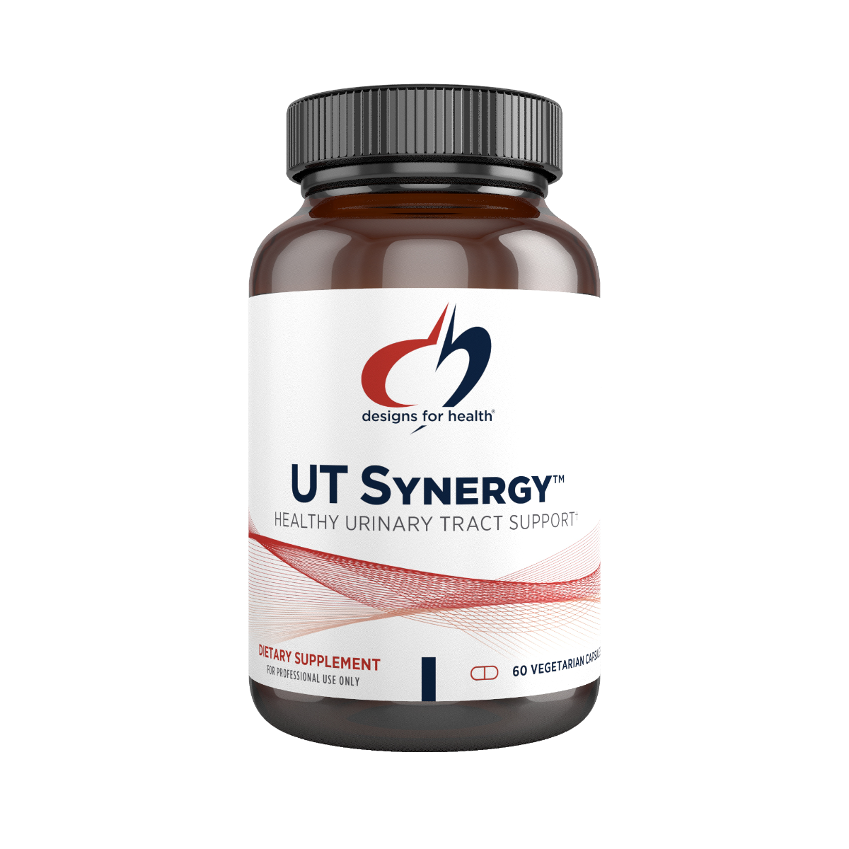 A supplement container of UT Synergy by Designs for Health - USA