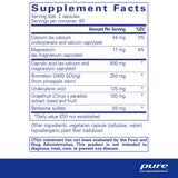 Ingredients: Calcium, Magnesium, Caprylic acid, Bromelain, Undecylenic acid, Grapefruit, Berberine.