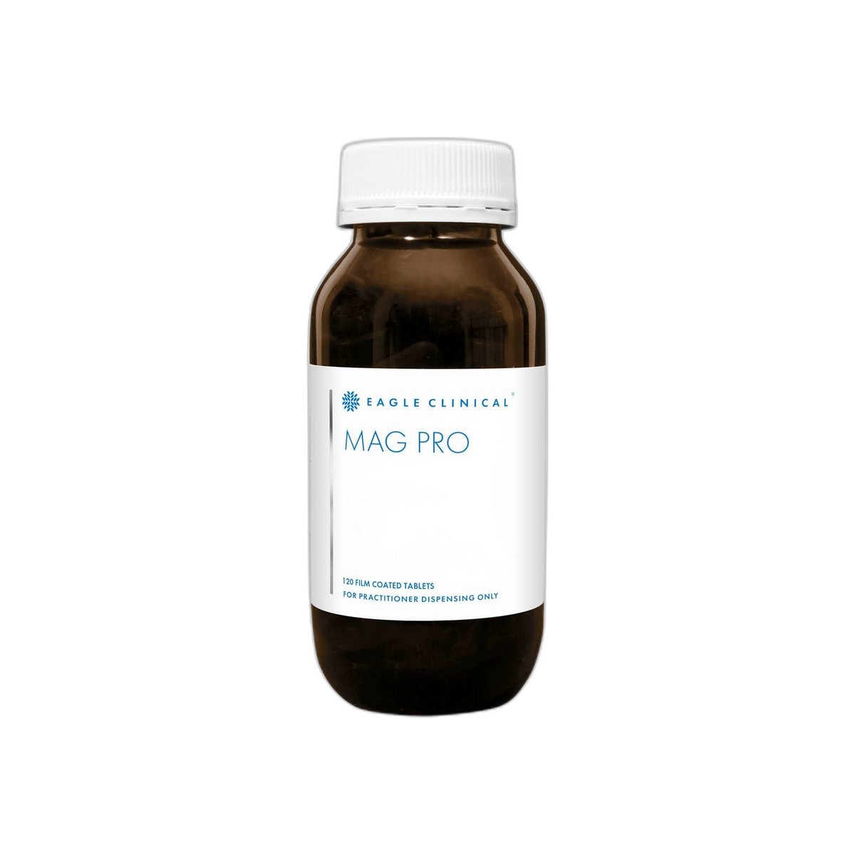 A Supplement container with the name Mag Pro by Eagle Clinical.