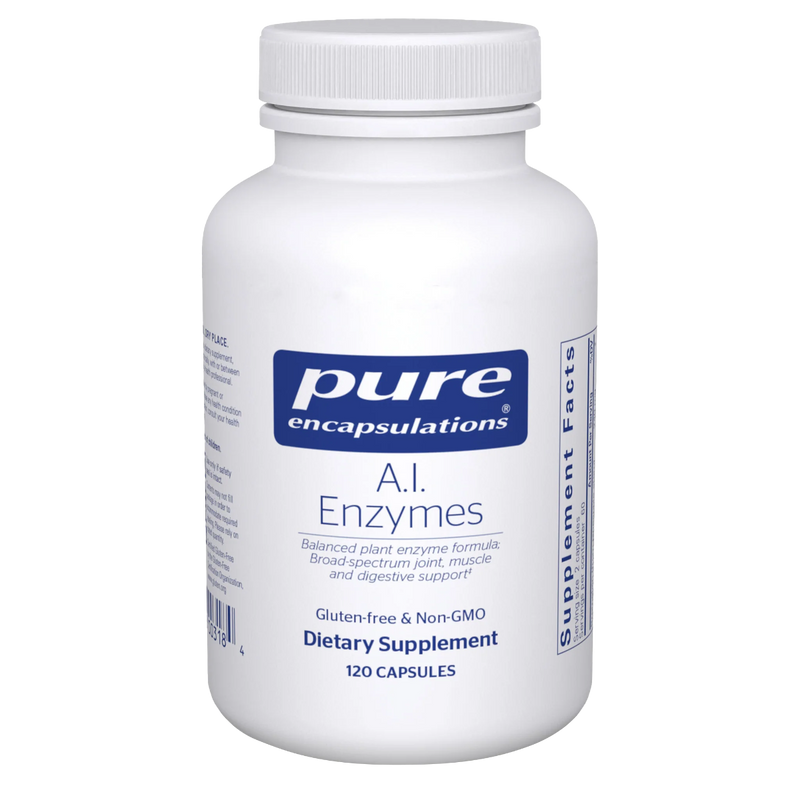 A Supplement container with the name A.I Enzymes by Pure Encapsulations.