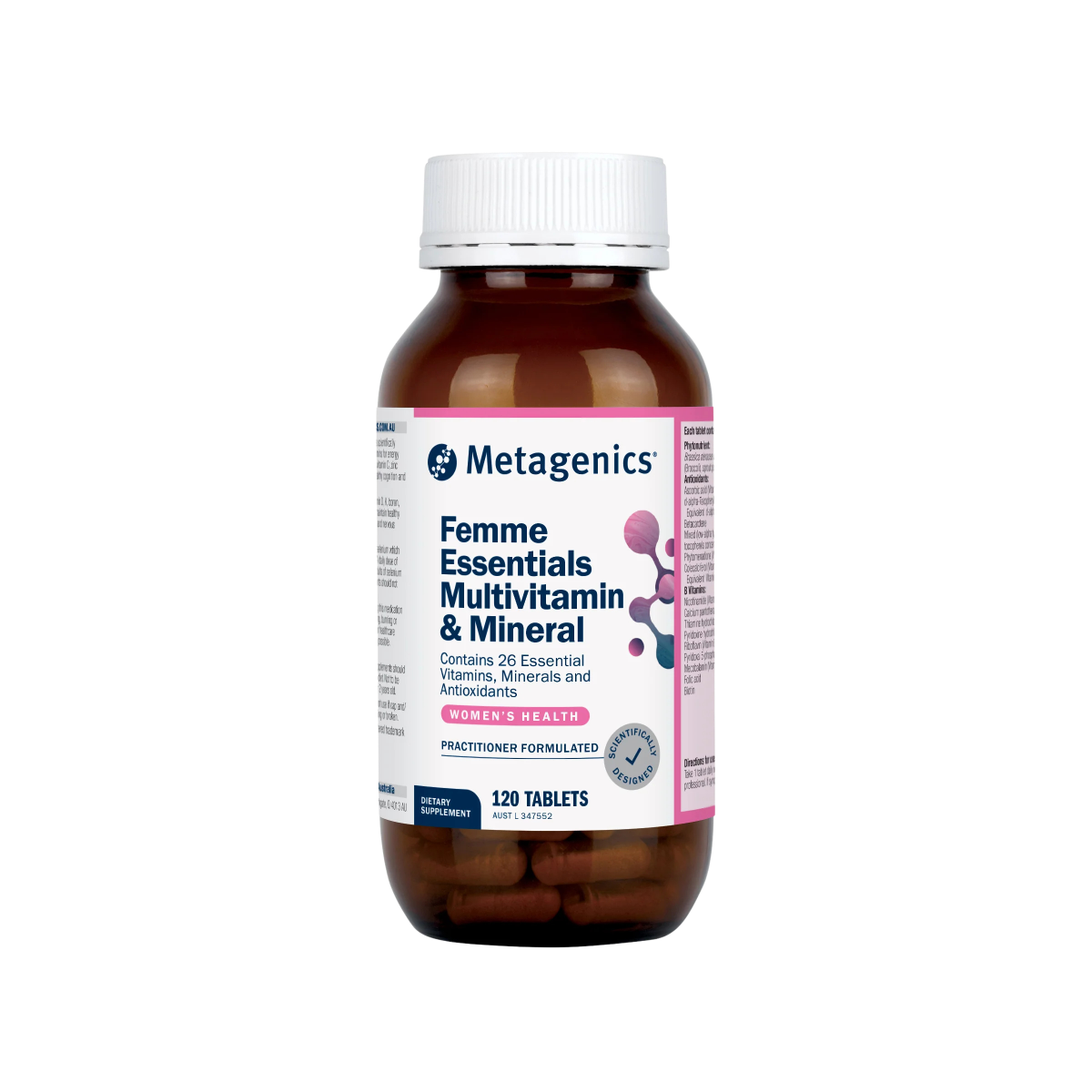 A supplement called Femme Essentials Multivitamin & Mineral (120 Tabs) by Metagenics.