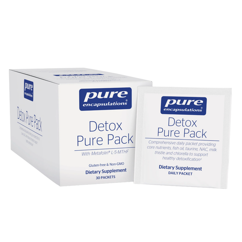 A Supplement box with the name Detox Pure Pack (30 Packets) by Pure Encapsulations.