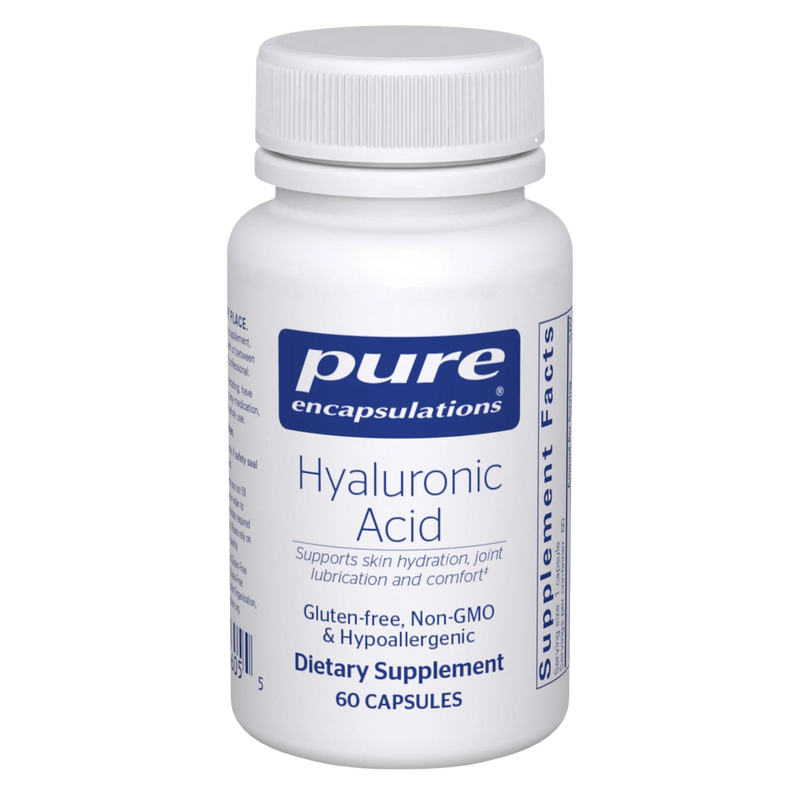 A Supplement container with the name hyaluronic Acid by Pure Encapsulations.