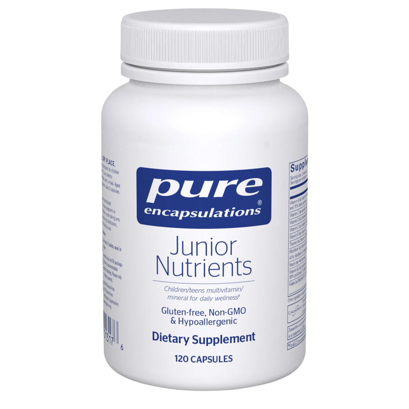 A Supplement container with the name Junior Nutrients by Pure Encapsulations.