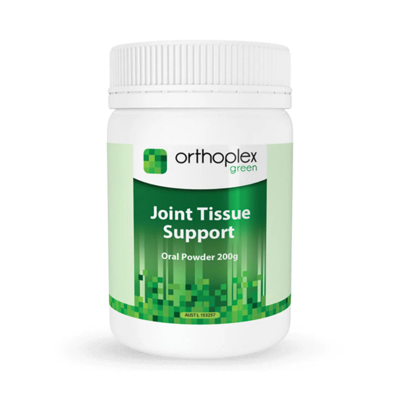 A Supplement container with the name Joint Tissue Support by Orthoplex Green