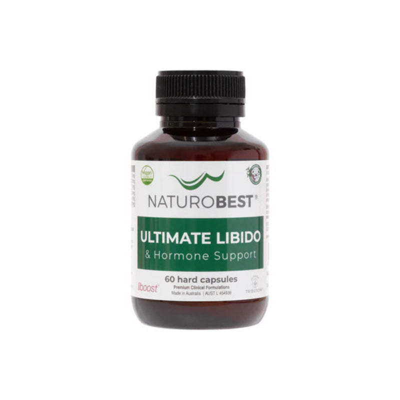 A Supplement container with the name Ultimate Libido & Hormone Support by Naturobest.