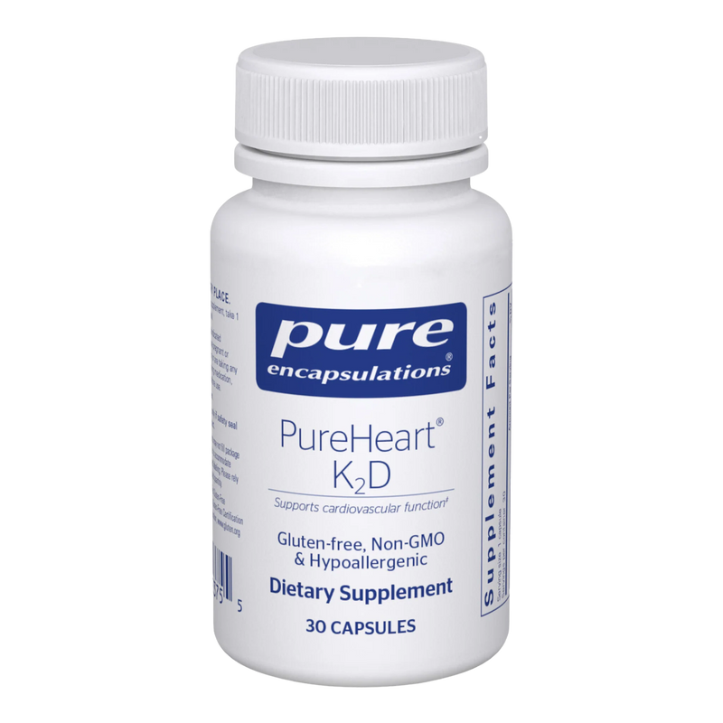 A Supplement container with the name PureHeart K2D by Pure Encapsulations.