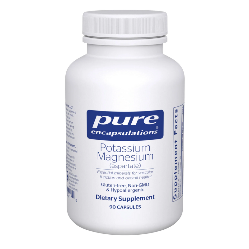 A Supplement container with the name Potassium Magnesium (90 Caps) by Pure Encapsulations.