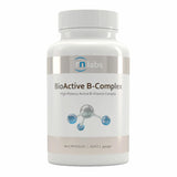 Image of a white supplement bottle that says bioactive b- complex high potency active b-vitamin complex  60 capsules rn labs