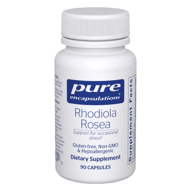 A Supplement container with the name Phodiola Rosea by Pure Encapsulations.