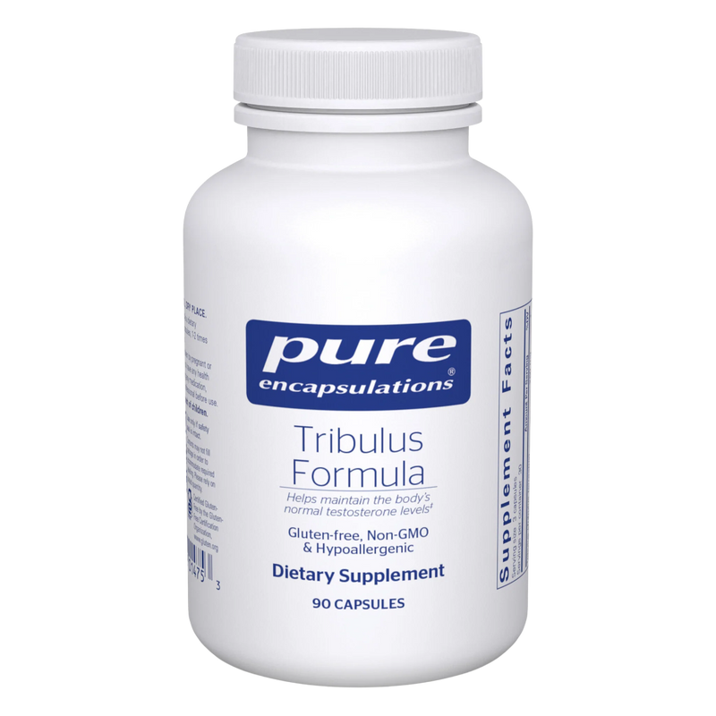 A Supplement container with the name Tribulus Formula by Pure Encapsulations.