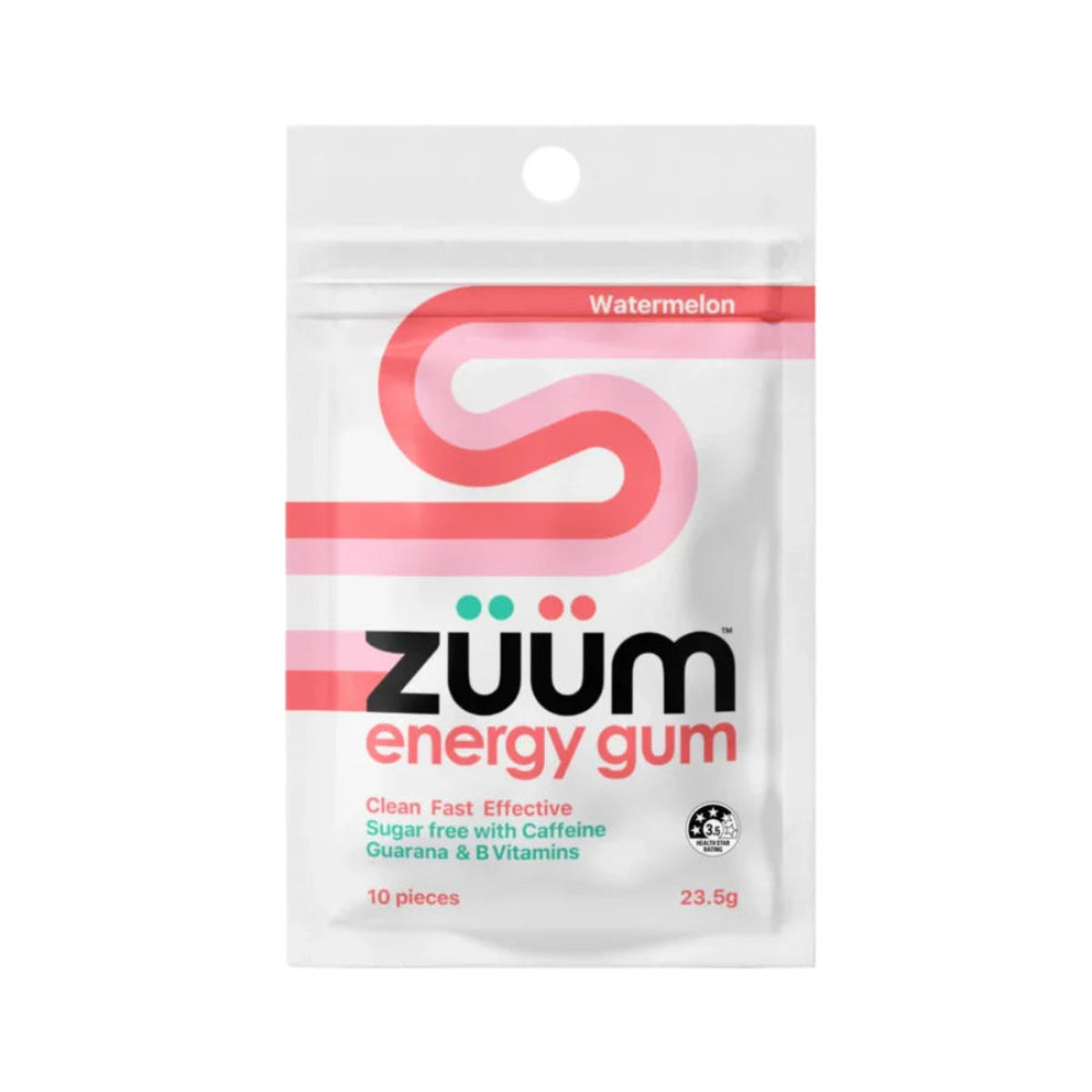 A Supplement container with the name Zuum energy gum (Watermelon) by Zuum Energy Gum