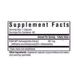 Ingredients including KSM-66 Ashwagandha extract, Withania somnifera, withanolides.