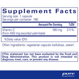 Ingredients: Vitamin C (from 450mg ascorbyl palmitate).