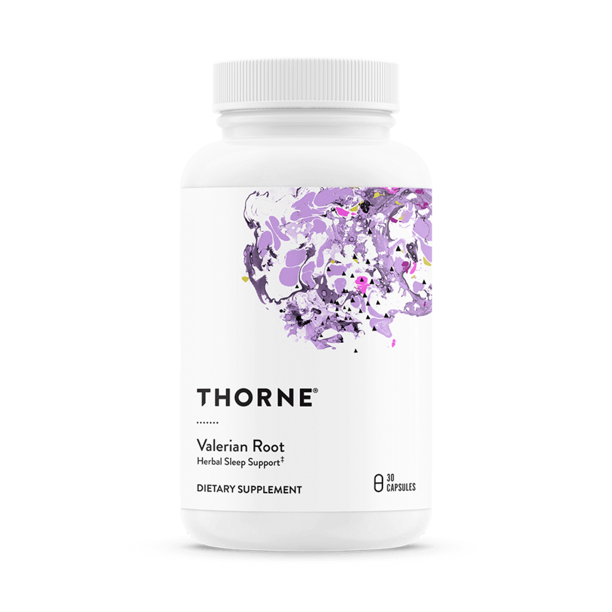 A Supplement container with the name Valerian Root by Thorne.