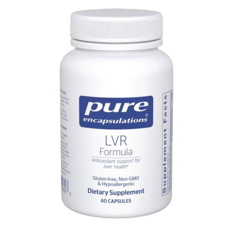 A Supplement container with the name LVR Formula by Pure Encapsulations.