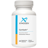 A Supplement container with the name Cortisolv by Xymogen.