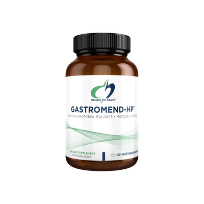 A supplement container of GastroMend-HP (USA) 60 Caps by Designs for Health - USA