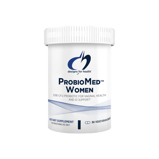 A supplement container of ProbioMed™ Women by Designs for Health - USA
