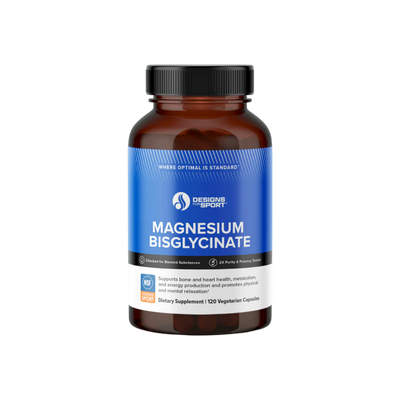 A supplement container of Magnesium Bisglycinate by Designs for Sport