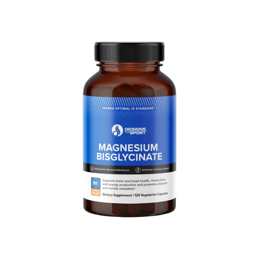 A supplement container of Magnesium Bisglycinate by Designs for Sport