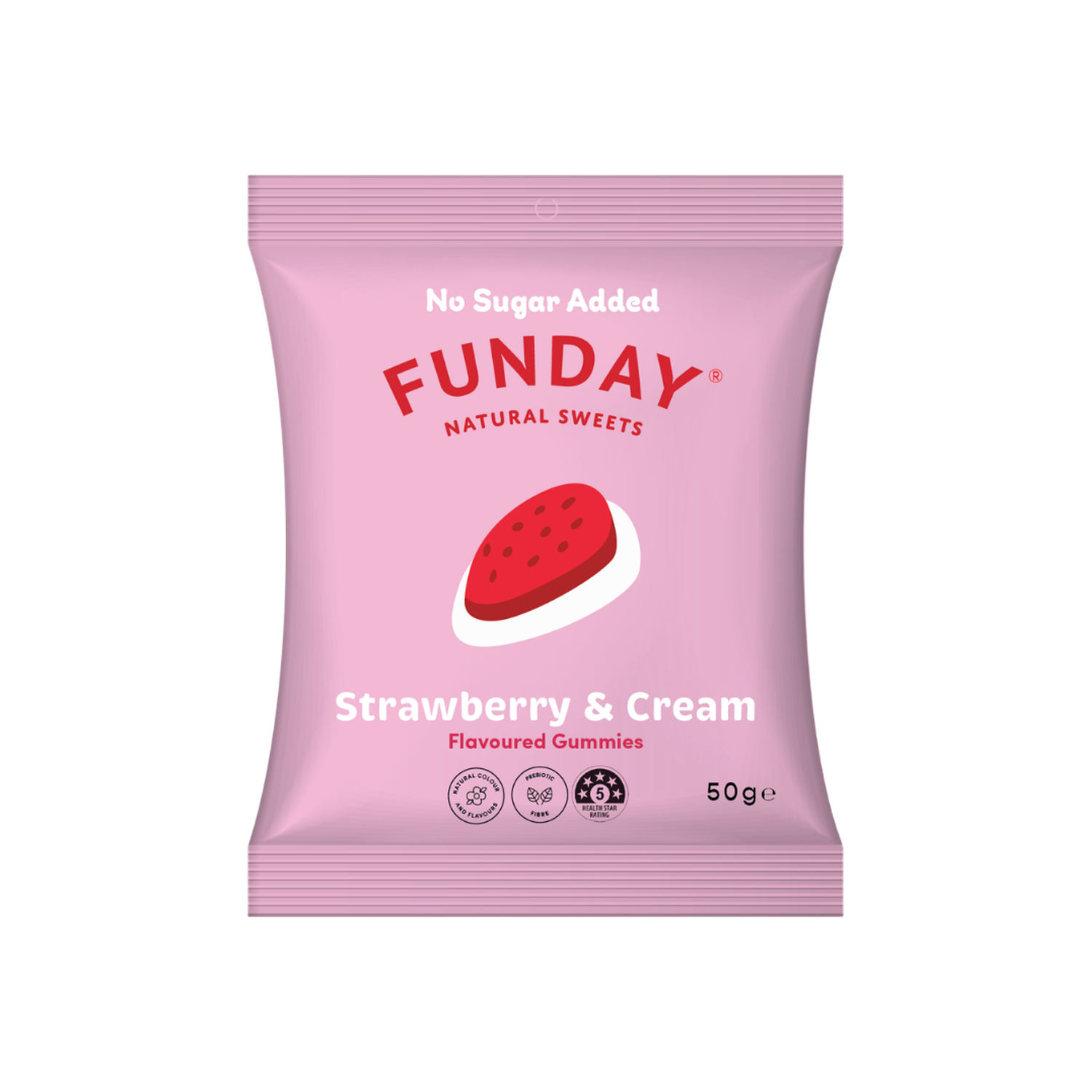 A supplement container of Strawberry & Cream by Funday Natural Sweets