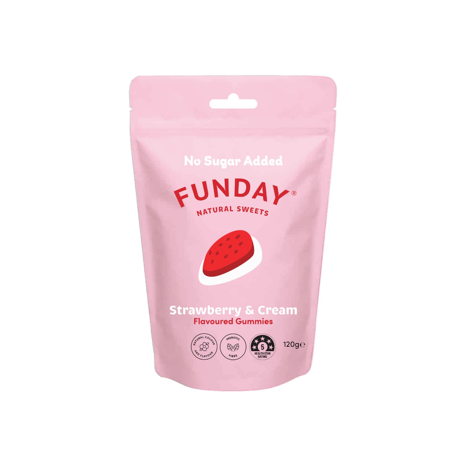 A supplement container of Strawberry & Cream Share Bag by Funday Natural Sweets