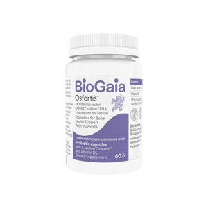 A supplement container of BioGaia Osfortis Probiotic by BioGaia