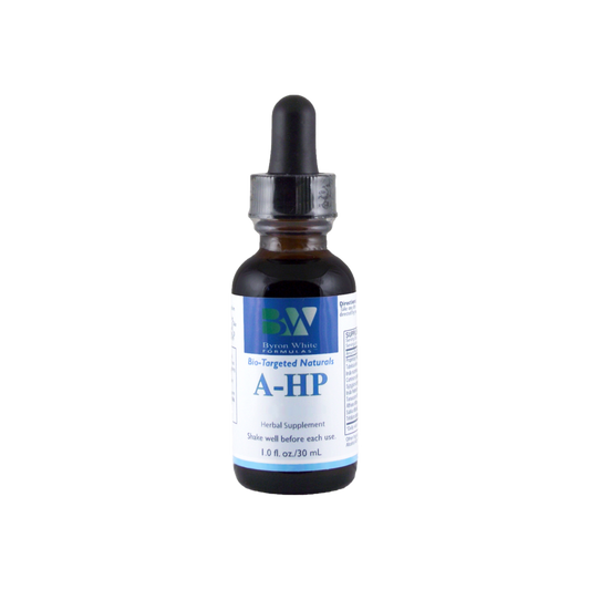 A supplement container of A-HP by Byron White Formulas