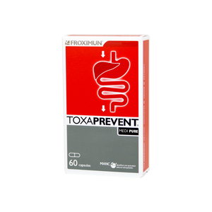 A supplement container of TOXAPREVENT ® MEDI PURE (60 Capsules) by Toxaprevent®