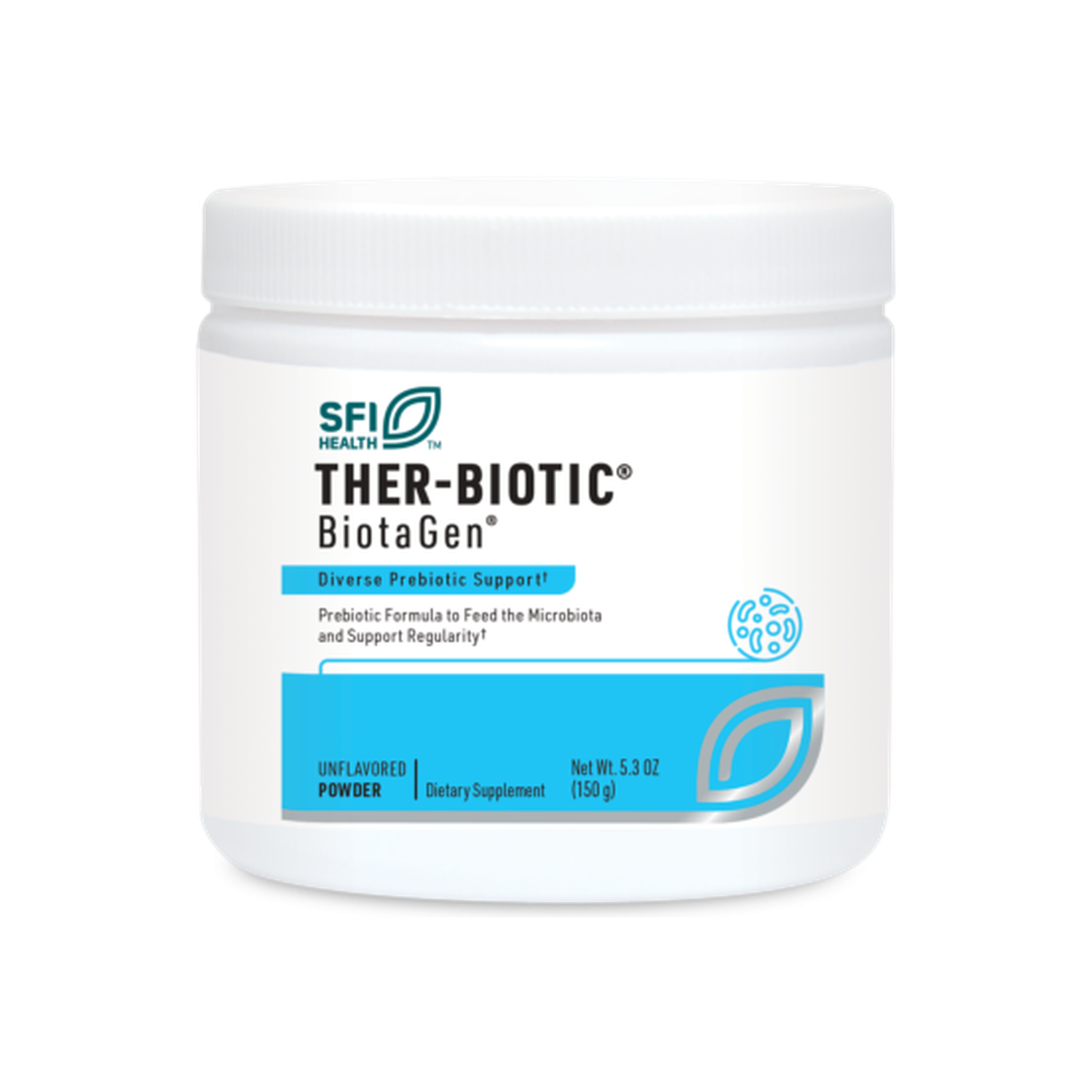 A supplement container of BiotaGen® Powder by SFI Health