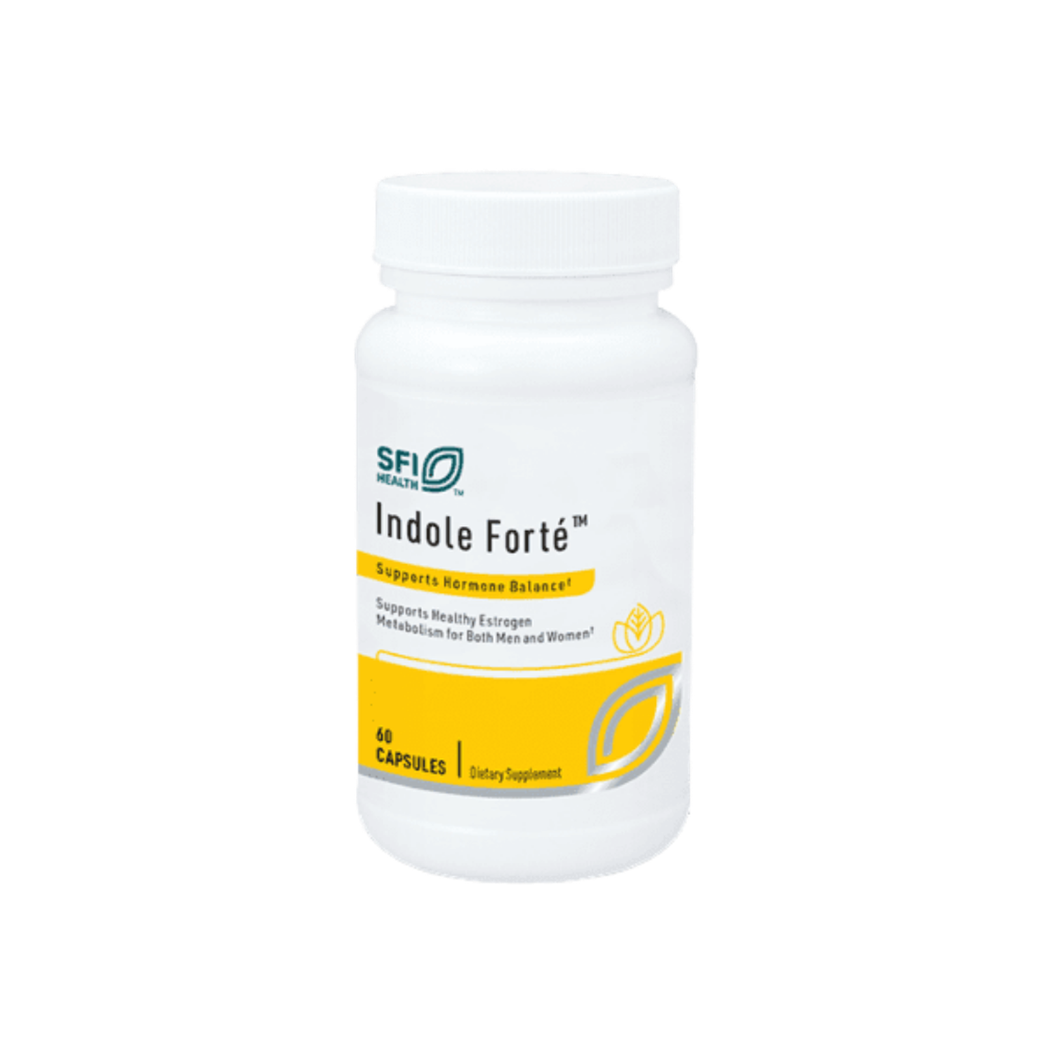 A supplement container of Indole Forte by SFI Health