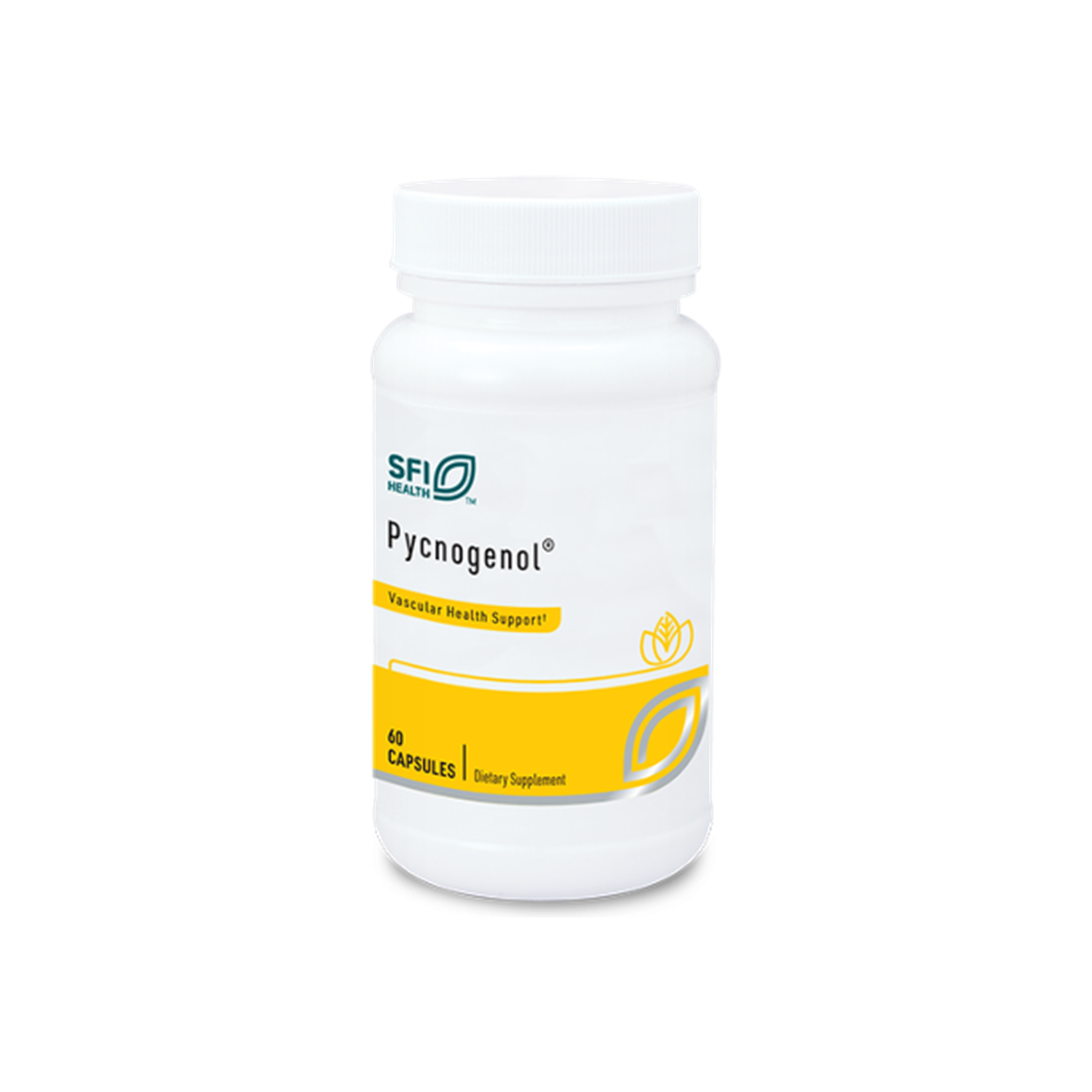 A supplement container of Pycnogenol® by SFI Health