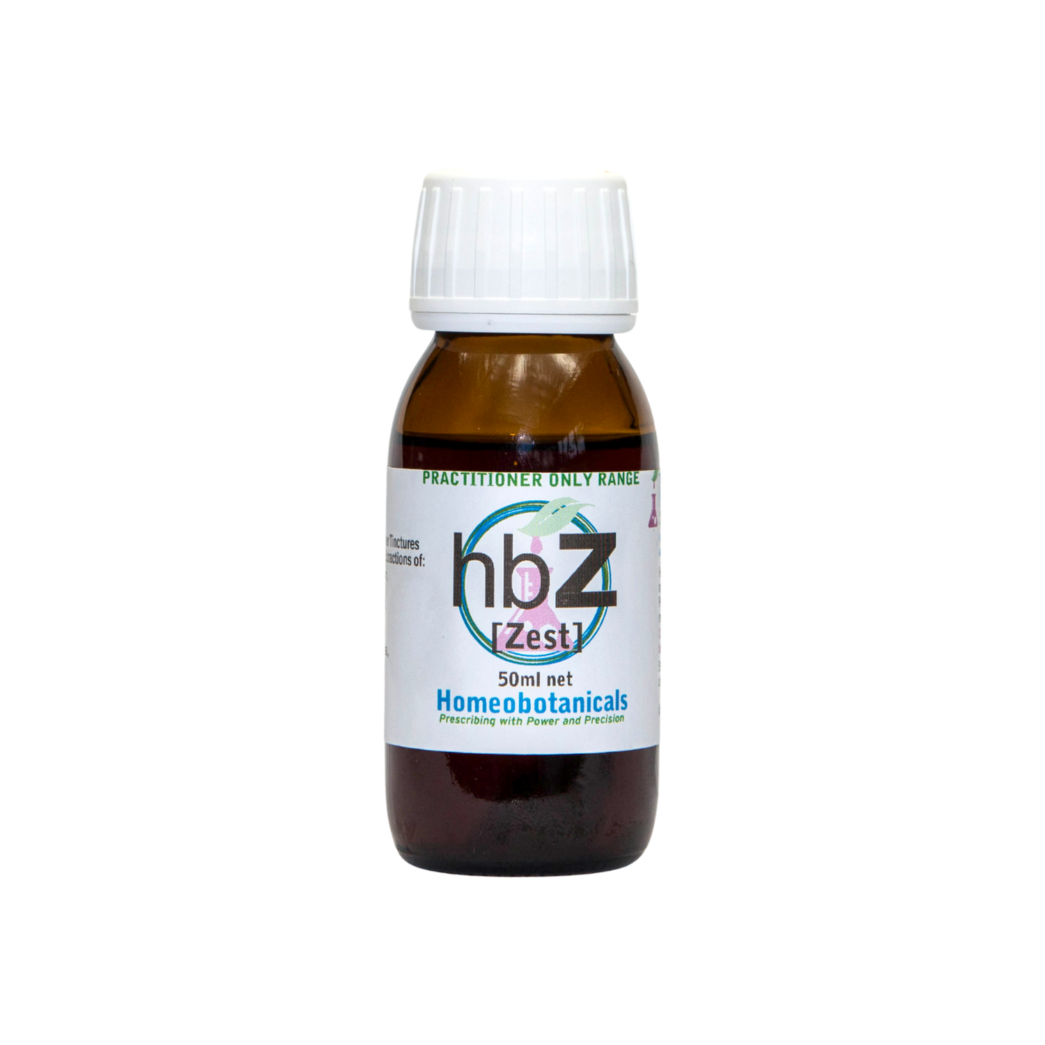 A supplement container of hbZ (Zest Energy) 50ml by Homeobotanicals