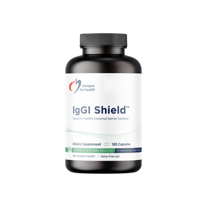 A supplement container of IgGI Shield™ Capsules by Designs for Health - USA