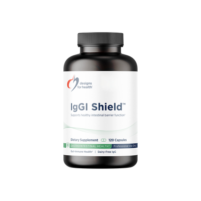 A supplement container of IgGI Shield™ Capsules by Designs for Health - USA