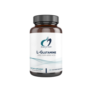 A supplement container of L-Glutamine Caps by Designs for Health - USA