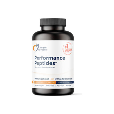 A supplement container of Performance Peptides™ by Designs for Health - USA