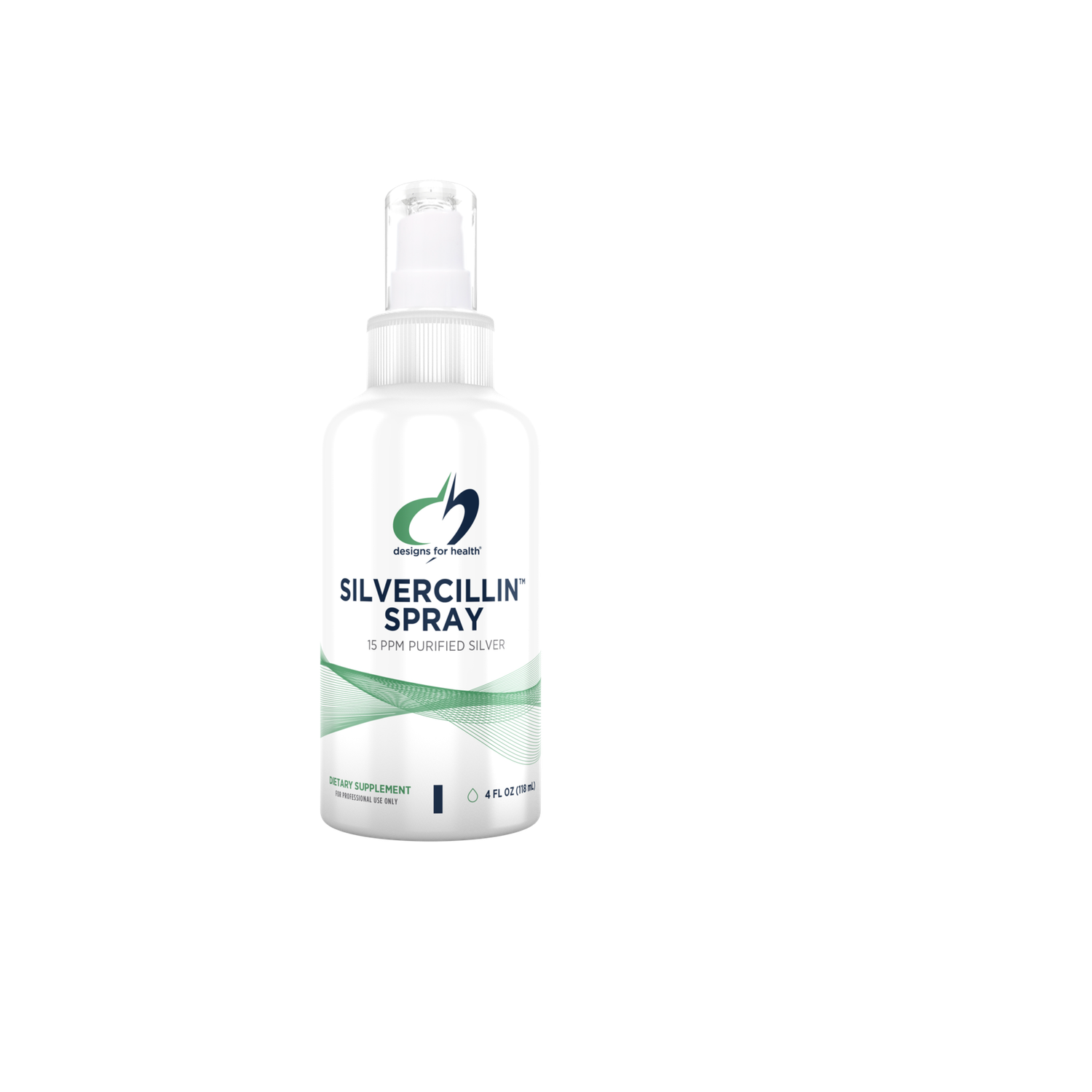 A supplement container of Silvercillin™ Spray by Designs for Health - USA