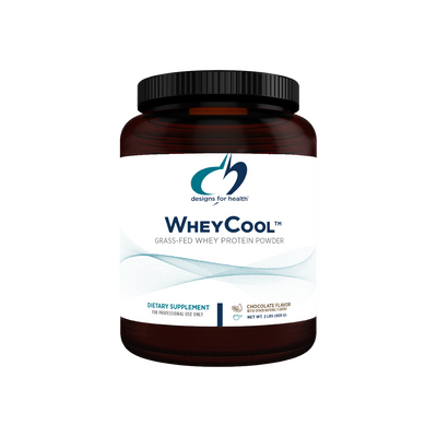 A supplement container of WheyCool Protein Powder (Chocolate) (Discontinued) by Designs for Health - USA