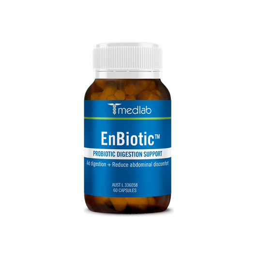 A supplement container of EnBiotic™ by Medlab