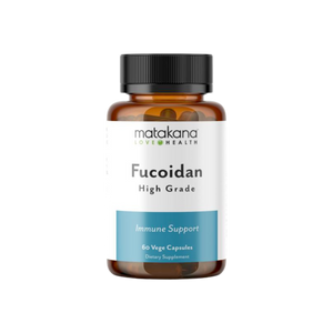 A supplement container of Fucoidan by Matakana Superfoods