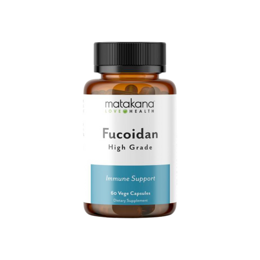 A supplement container of Fucoidan by Matakana Superfoods