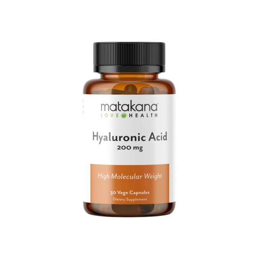 A supplement container of Hyaluronic Acid by Matakana Superfoods