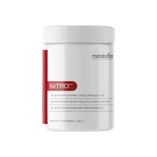 A supplement container of NITRO™ by Matakana Superfoods
